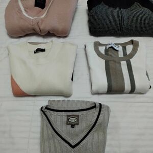Men's Lot of 5 Sweaters , Le 31, Calvin Klein, DJAB,Surface Golf